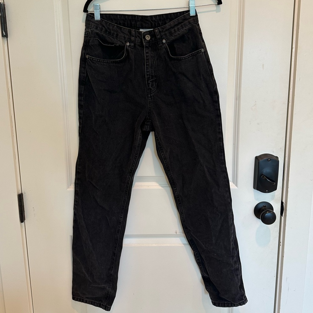 RAGGED black denim jeans straight leg size 28